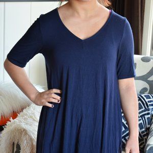 Soprano jersey dress, navy blue (sz L)